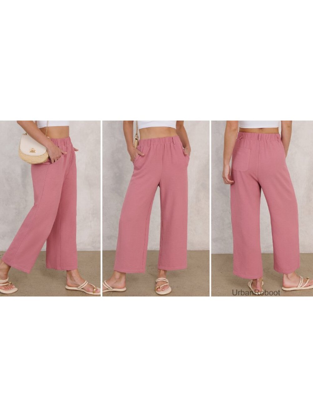 Women's Wide Leg Palazzo Pants with Pockets Casual Lounge - Picture 6 of 6